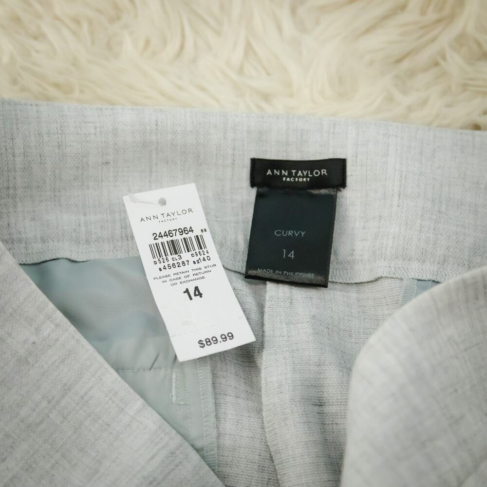 Ann Taylor Size 14 Grey Gray Curvy Straight Leg Career Trouser Pants NEW - Picture 5 of 7
